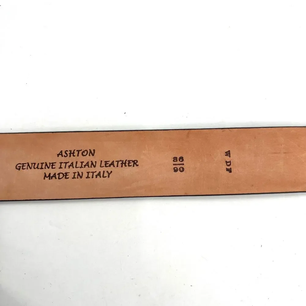Trafalgar Ashton genuine Italian leather square buckle men’s brown tobacco belt